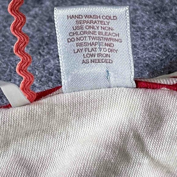 Ric Rac Anthropologie Womens Stellaflora Dress Red White Floral Silk Blend Sze M - Picture 7 of 9